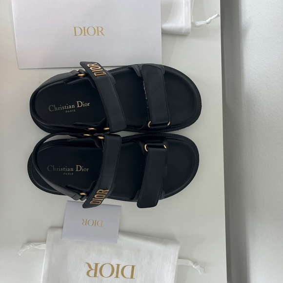 Dior Black Sandals with Gold Details - Picture 5 of 6